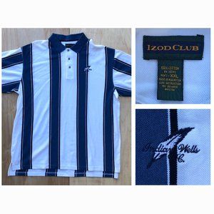 INDIAN WELLS GOLF CLUB IZOD CLUB Men s Blue Striped Cotton Polo Shirt sz XXL